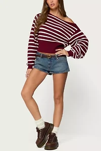 Edikted Mika Off Shoulder Oversized Sweater
