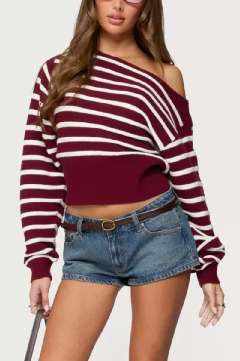 Edikted Mika Off Shoulder Oversized Sweater