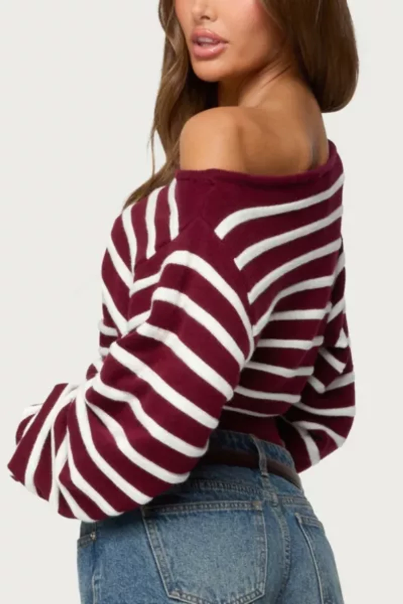Edikted Mika Off Shoulder Oversized Sweater