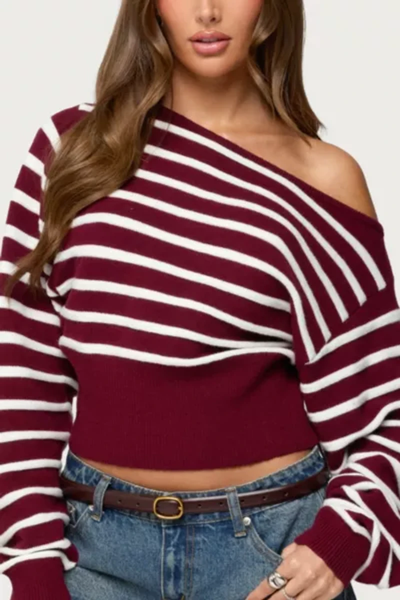 Edikted Mika Off Shoulder Oversized Sweater