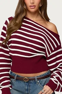 Edikted Mika Off Shoulder Oversized Sweater