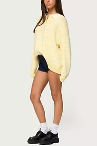 Edikted Rilynn Striped Polo Sweater