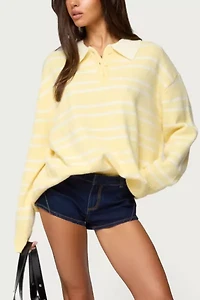 Edikted Rilynn Striped Polo Sweater