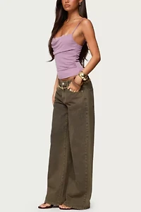Edikted Bobbie Layered Lace Cowl Neck Top