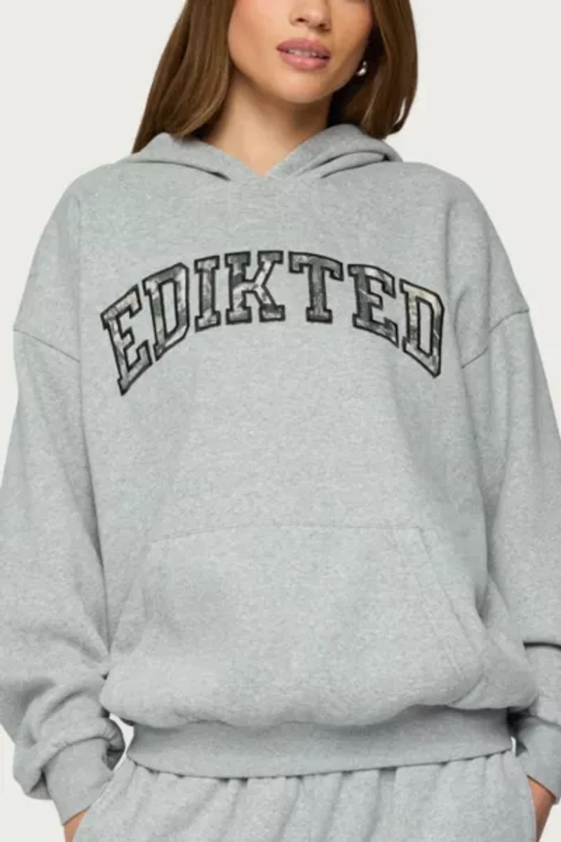 Edikted Camo Crush Oversized Hoodie