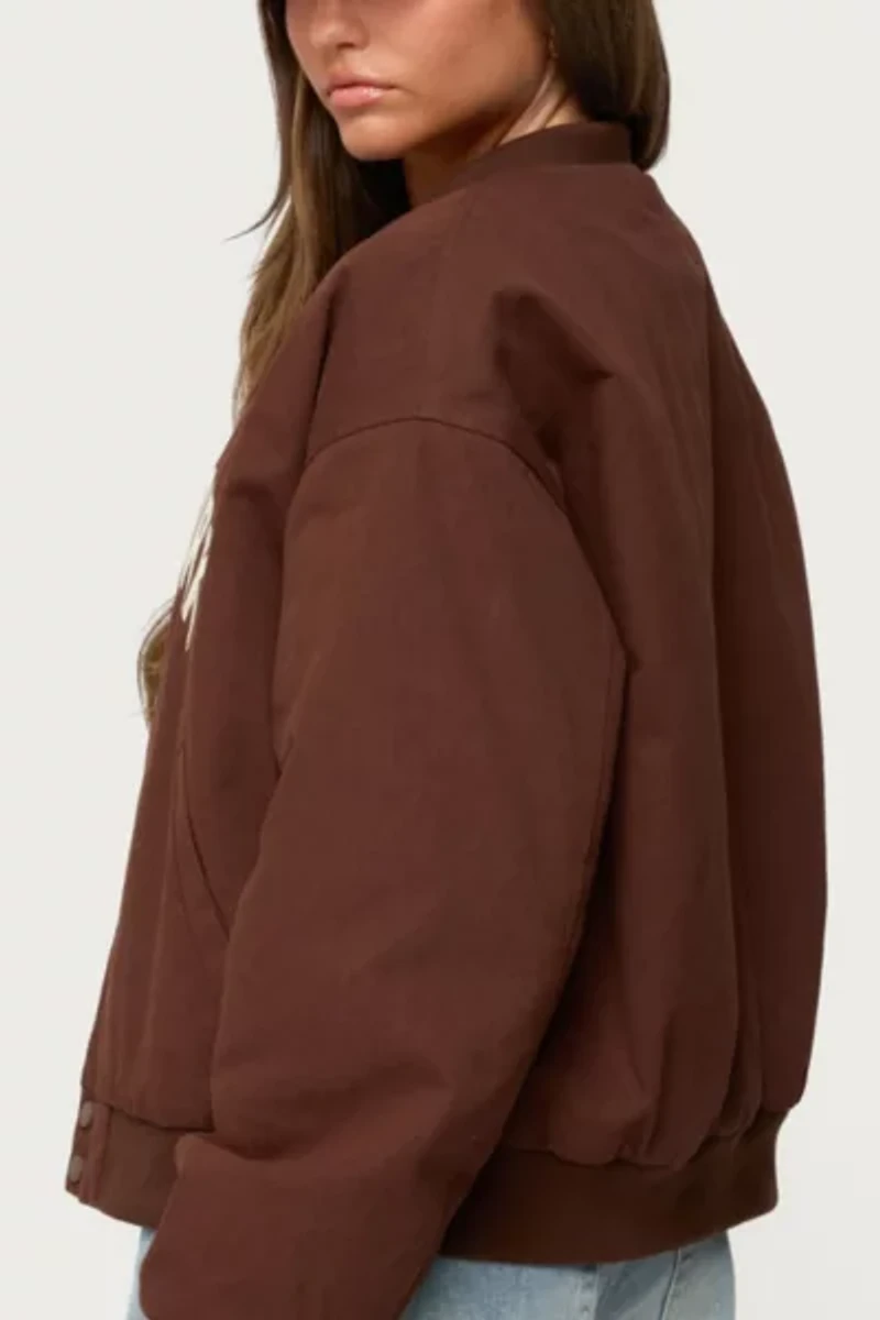 Edikted Big Apple Oversized Bomber Jacket