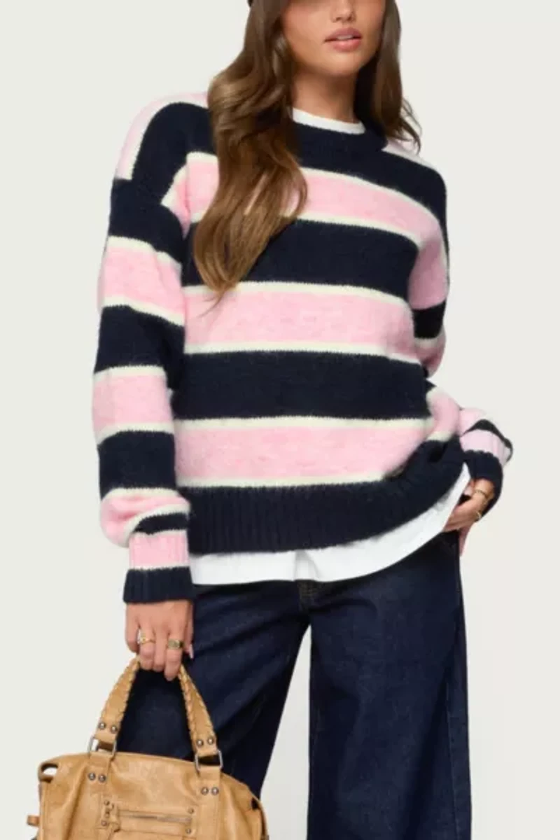 Edikted Conrad Striped Knit Sweater