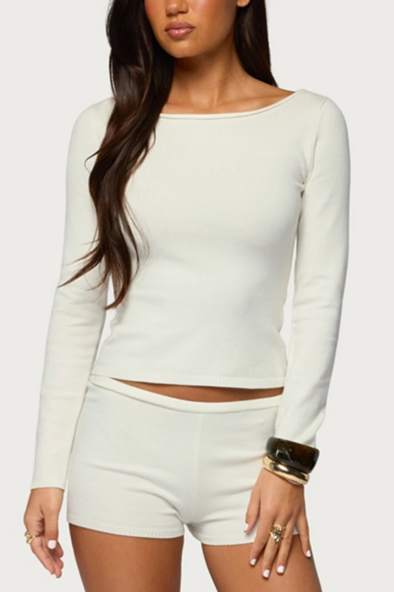 Edikted Arianna Off Shoulder Knit Sweater