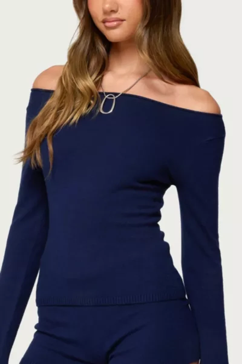 Edikted Arianna Off Shoulder Knit Sweater