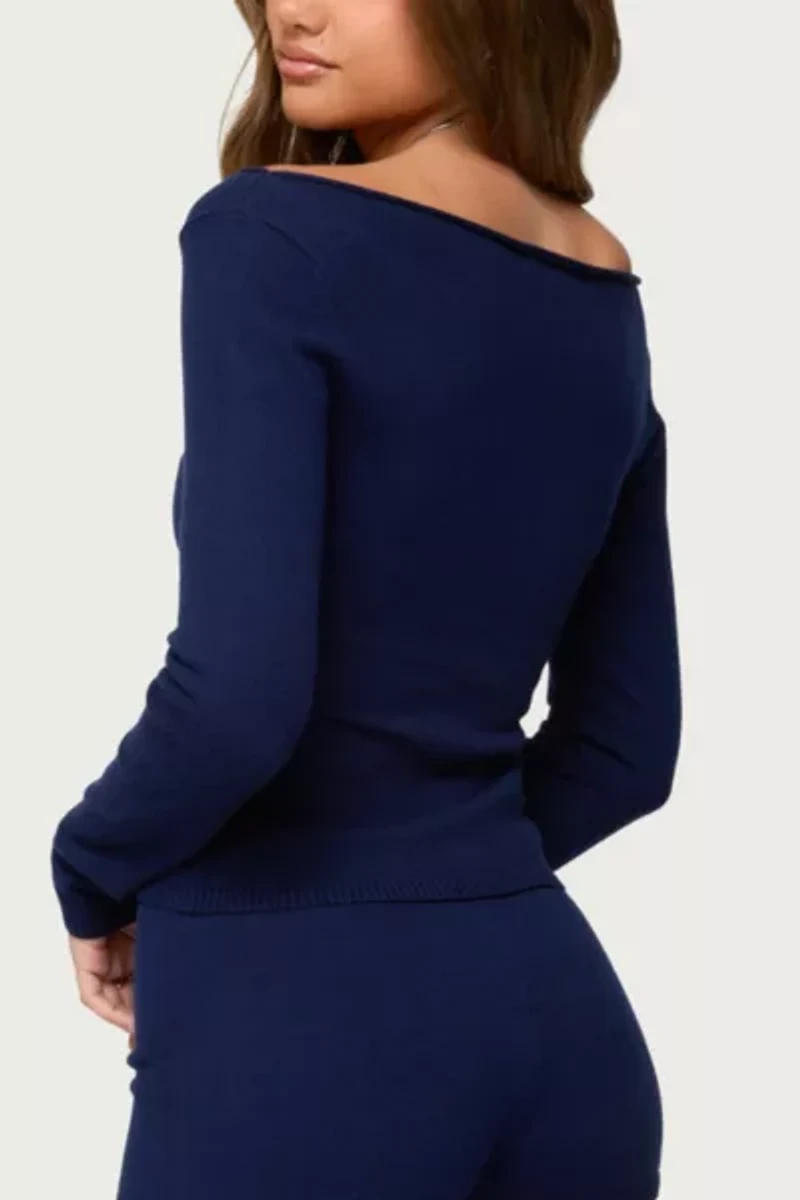Edikted Arianna Off Shoulder Knit Sweater