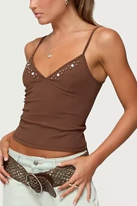 Edikted Holland Bead V Neck Tank Top