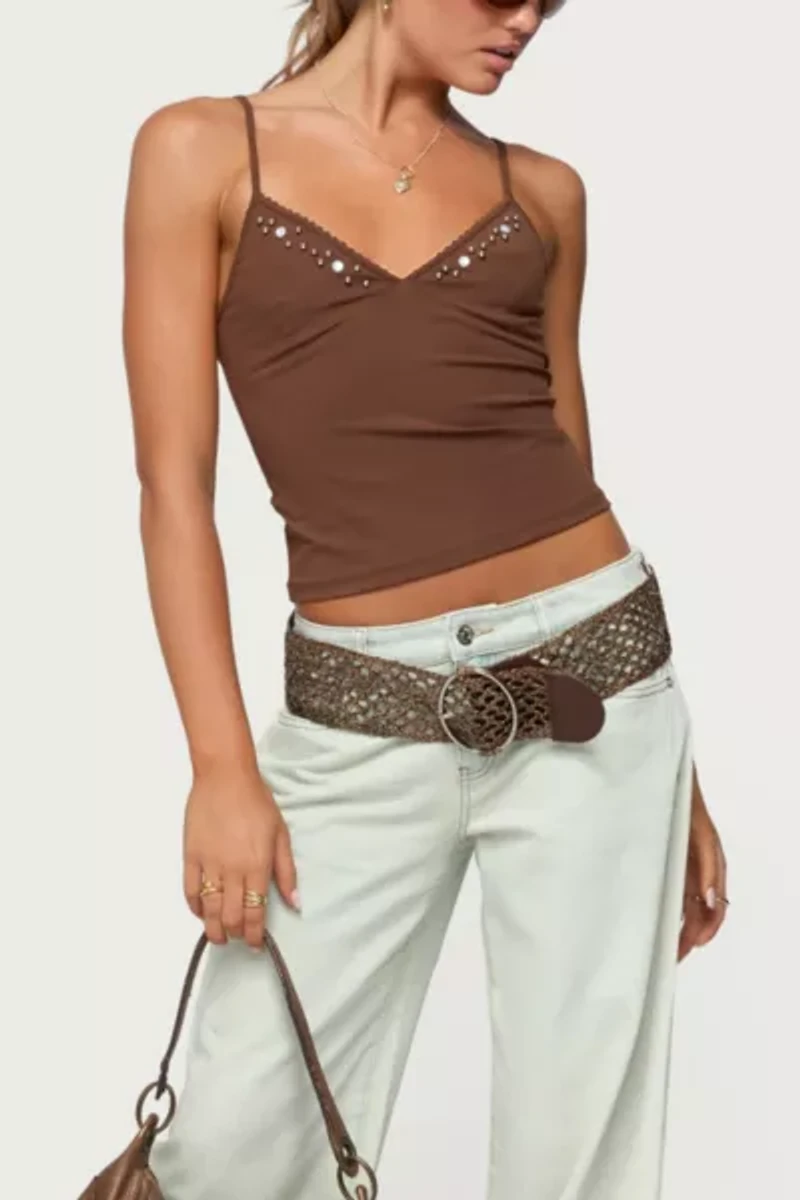 Edikted Holland Bead V Neck Tank Top