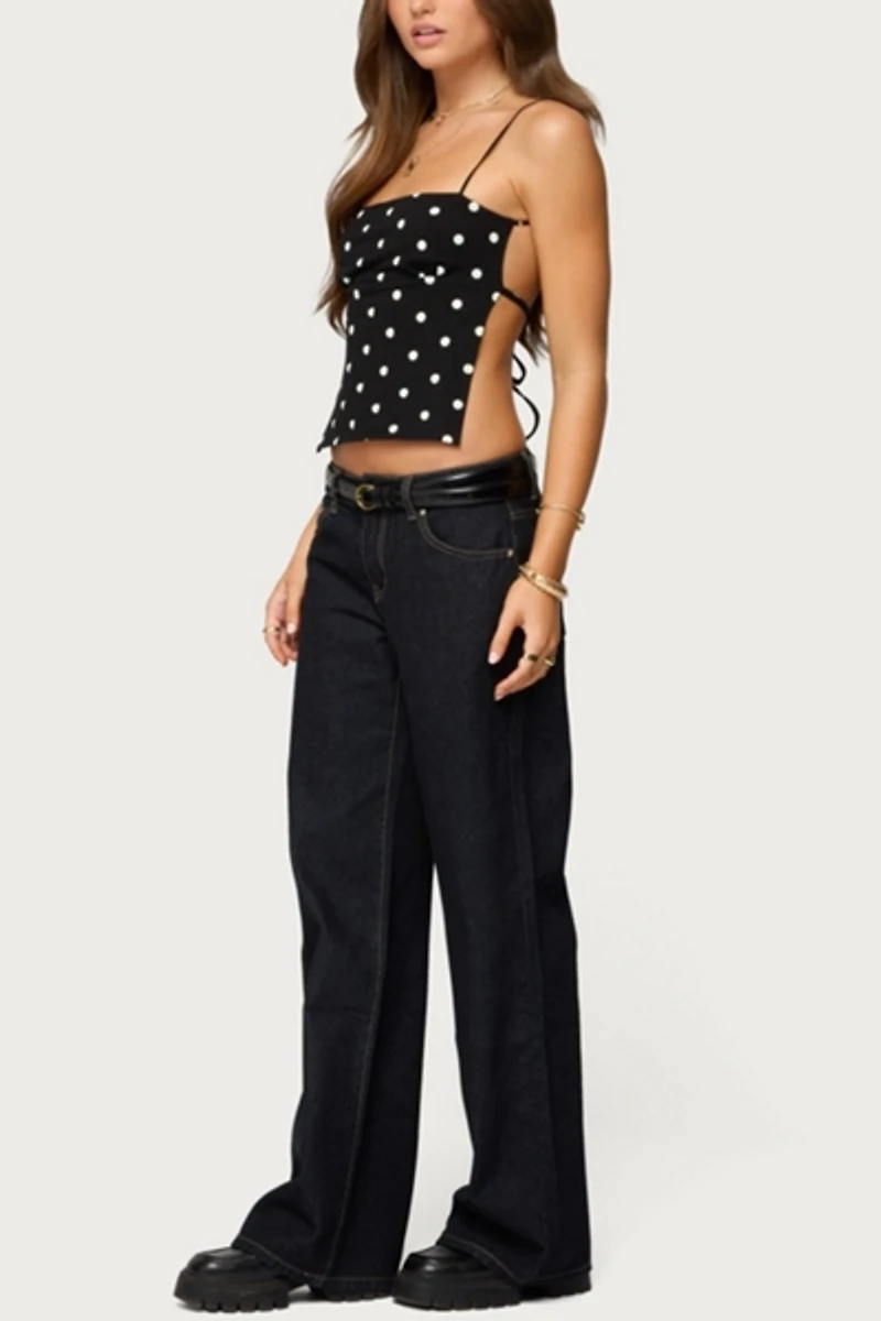 Edikted Jinx Polka Dot Open-Back Top