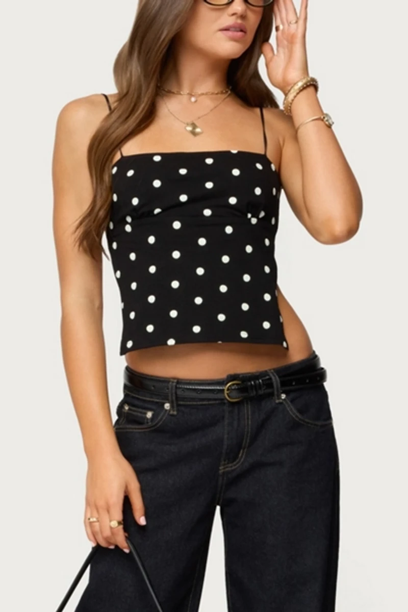 Edikted Jinx Polka Dot Open-Back Top