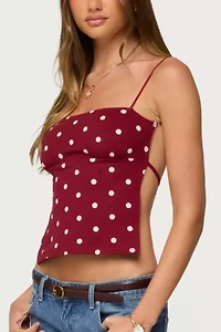 Edikted Jinx Polka Dot Open-Back Top