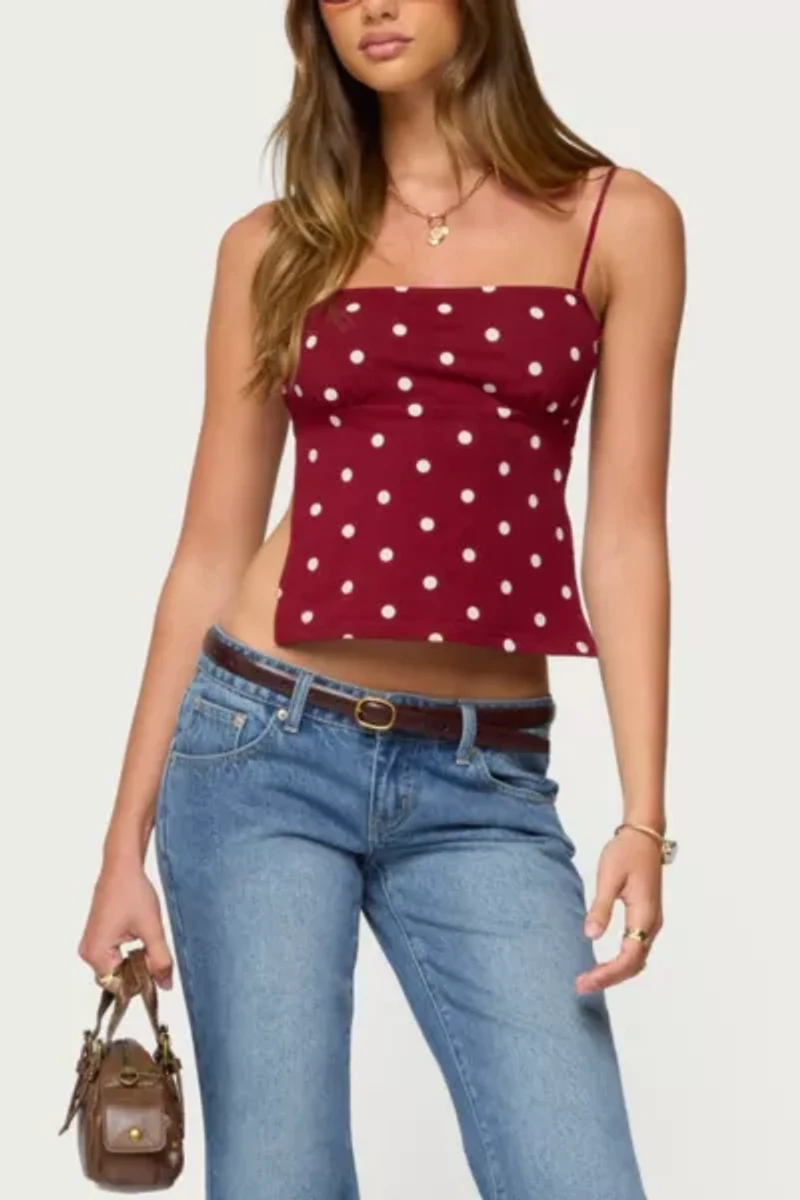 Edikted Jinx Polka Dot Open-Back Top