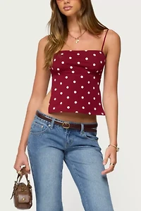Edikted Jinx Polka Dot Open-Back Top