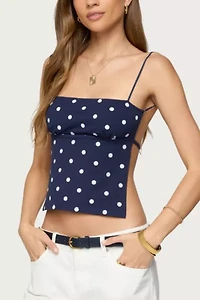 Edikted Jinx Polka Dot Open-Back Top