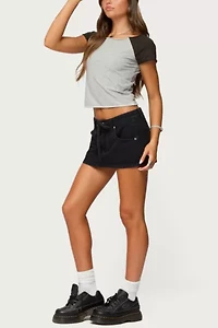 Edikted Liva Contrast Raglan T Shirt