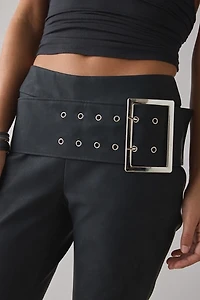 UO Tyra Wide Belted Mid-Rise Flare Pant