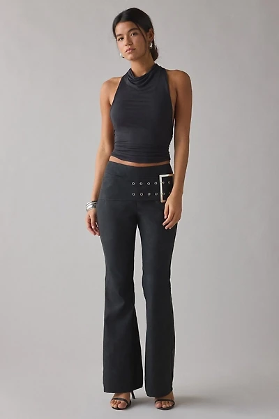 UO Tyra Wide Belted Mid-Rise Flare Pant