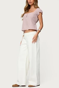 Edikted Rhory Pinstripe Babydoll Top