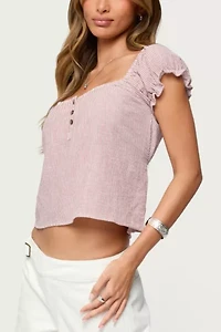 Edikted Rhory Pinstripe Babydoll Top