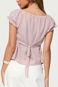 Edikted Rhory Pinstripe Babydoll Top