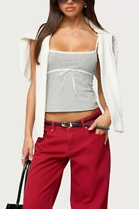 Edikted Rhoda Contrast Polka Dot Tank Top