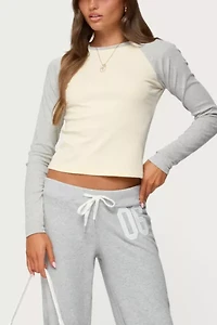 Edikted Raya Contrast Long Sleeve T Shirt