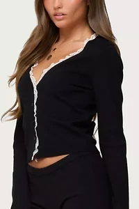 Edikted Sansa Lacey Knit Cardigan