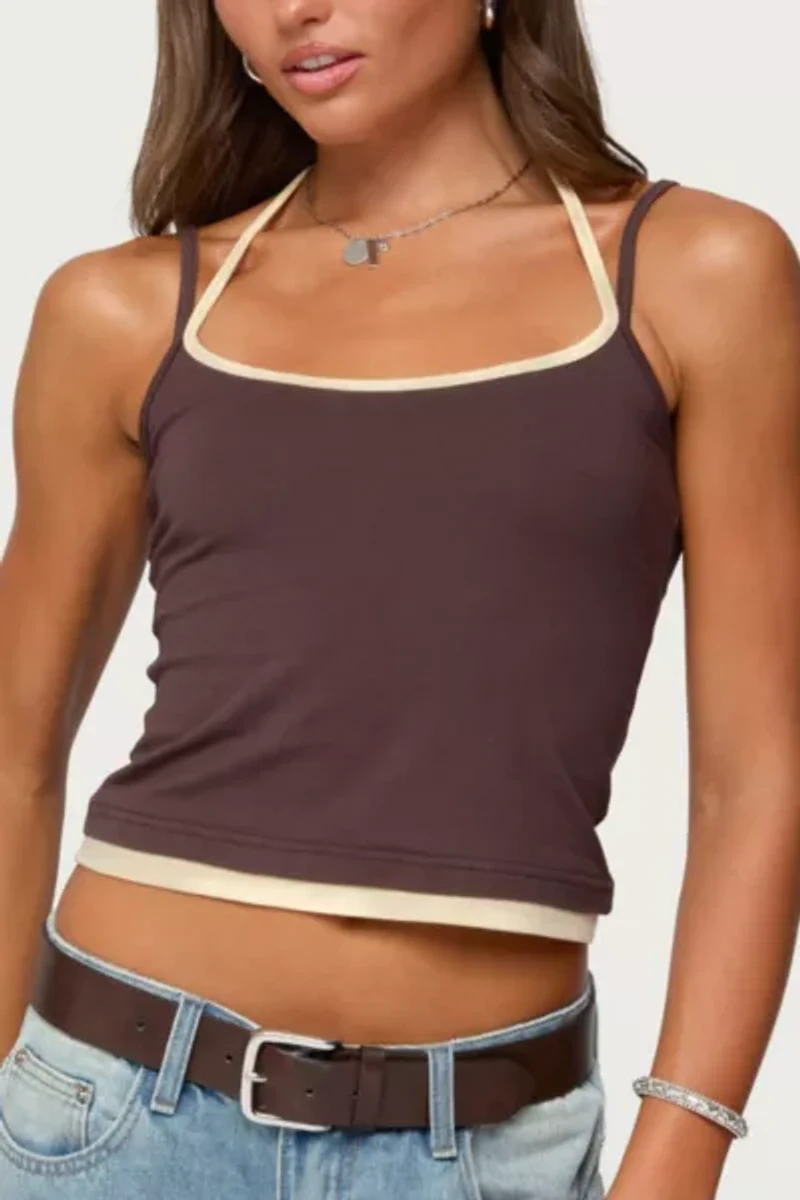 Edikted Roya Layered Halter Tank Top