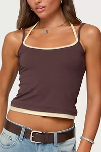 Edikted Roya Layered Halter Tank Top