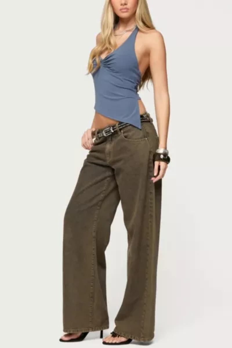 Edikted Susanna Asymmetric Twist Halter Top