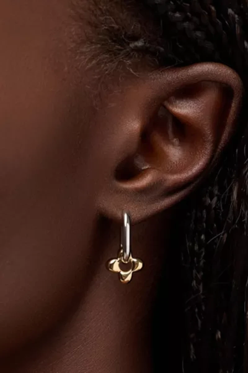 Ana Luisa Cassia Hoops Flower Earrings