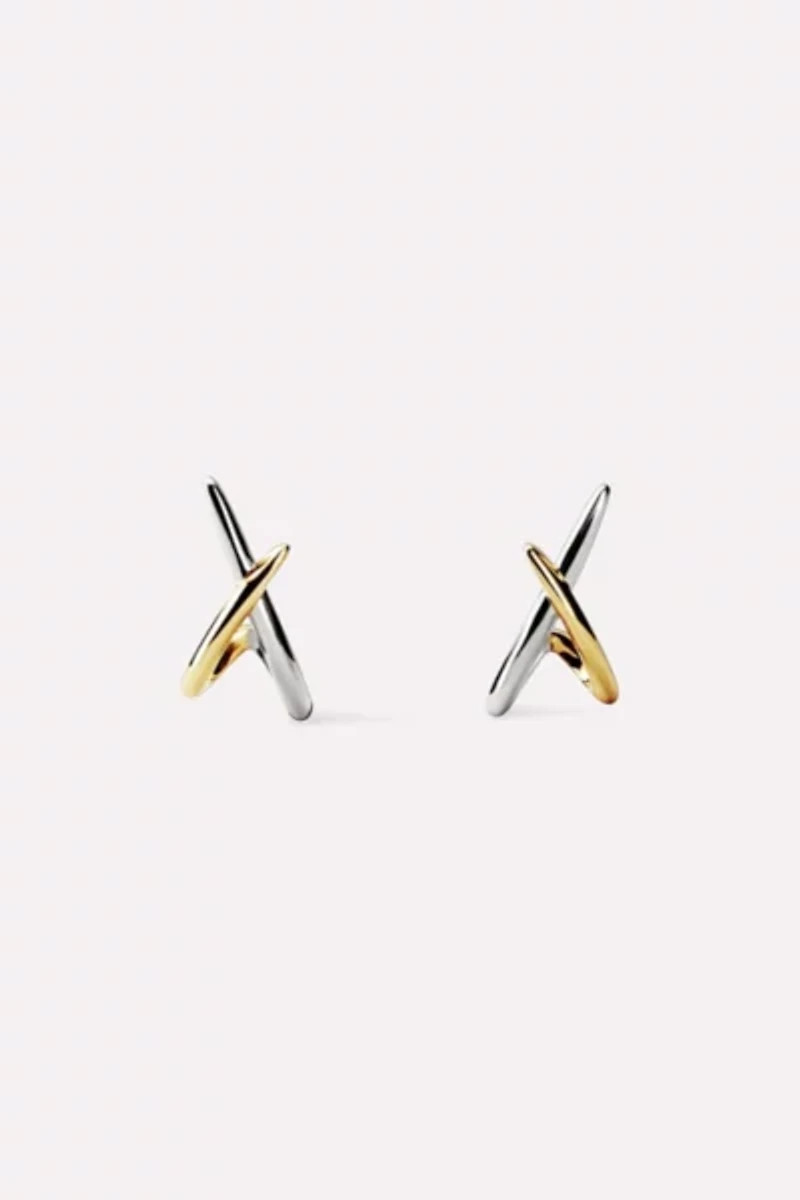 Ana Luisa Sloane Two Tone Stud Earrings