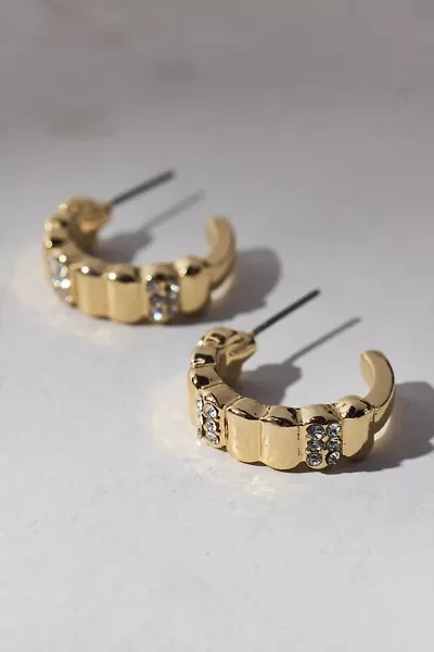 Carolina Ridged Rhinestone Hoop Earring