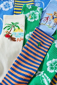 Polo Ralph Lauren Harbor Island Bear Crew Socks 6-Pack