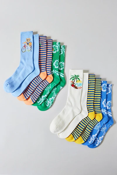Polo Ralph Lauren Harbor Island Bear Crew Socks 6-Pack