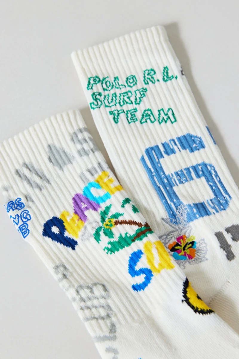 Polo Ralph Lauren Peace Love Surf Crew Socks
