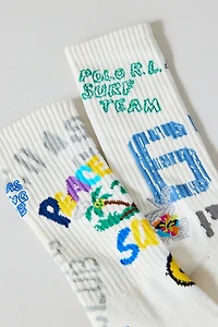 Polo Ralph Lauren Peace Love Surf Crew Socks