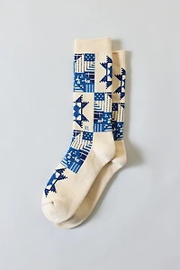 Polo Ralph Lauren Men's Quilt Pattern Crew Sock