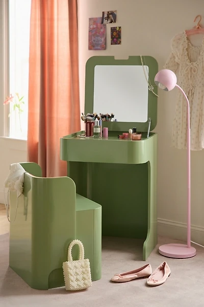 Jasper Compact Flip-Top Vanity & Stool Set