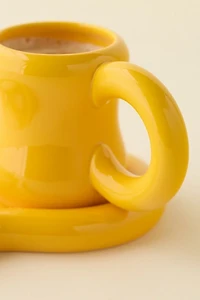 Zaya Bubbled Ceramic Saucer Plate & Mug Set