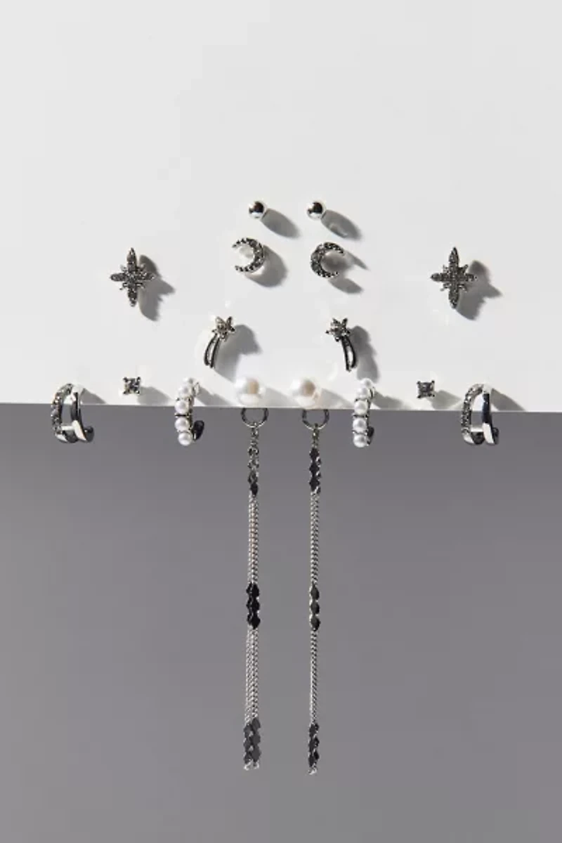 Oblivion Pearl & Rhinestone Multi Earring Set