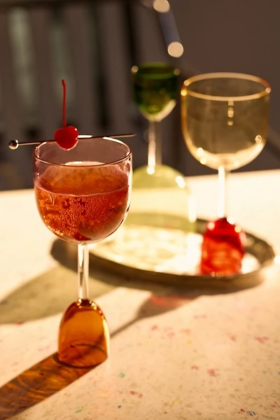 Colorblock Dual-Ended Wine Glass - Set Of 2