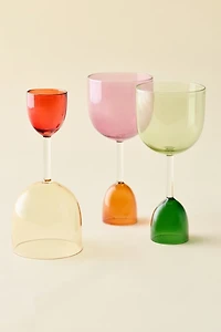 Colorblock Dual-Ended Wine Glass - Set Of 2