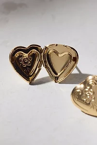 Phoebe Heart Locket Stud Earring