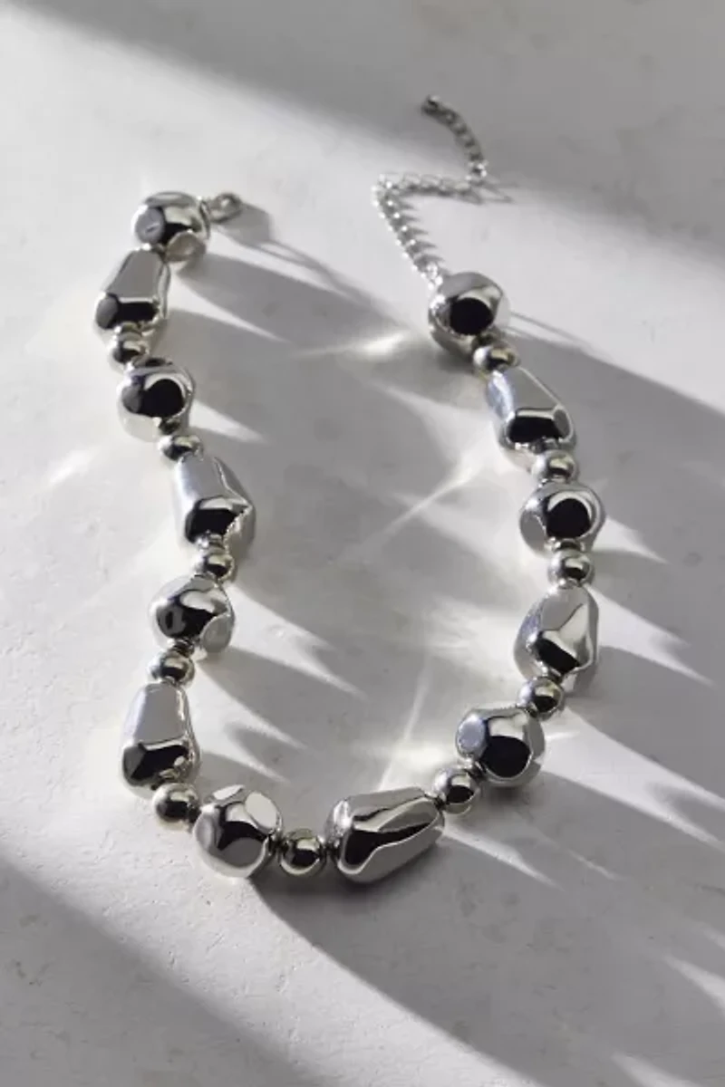 Mondays Metallic Bead Statement Choker Necklace