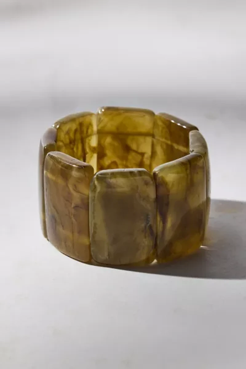 Stone Tile Stretch Bangle Bracelet